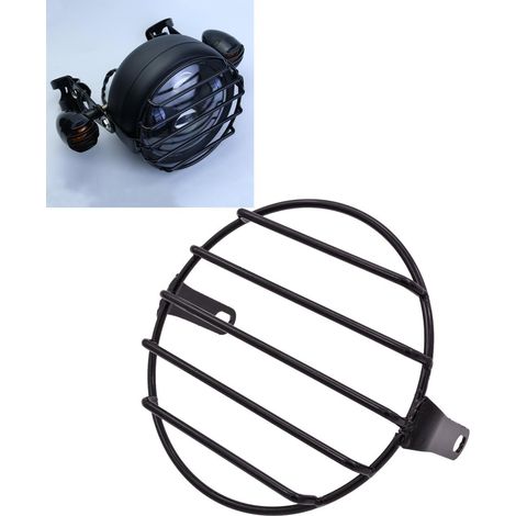- Grille de protection de 16 cm en métal pour phare de moto (1/5)
