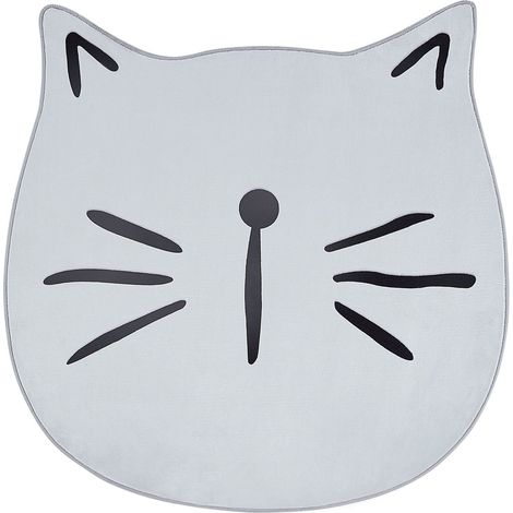 Kids Rug KITTY Grey ø 100 cm