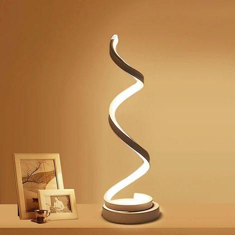 Lampe de Table LED Spirale 12W Intensité Variable Design Incurvé Lumière Douce Chevet (1/5)