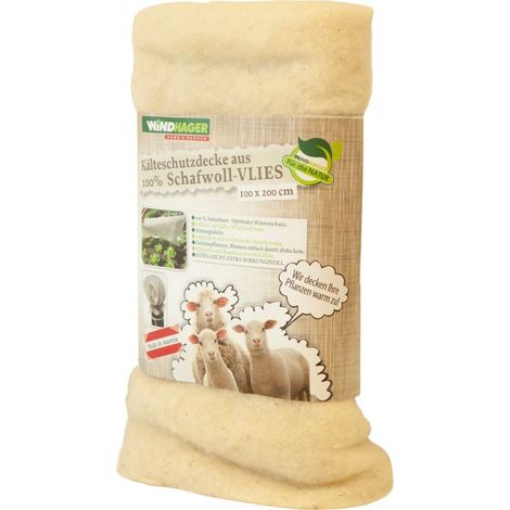 Windhager Schafwoll-Vliesdecke weiß 2 x 1 m , 100g/m² Schutzvlies (1/3)