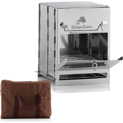 CampFeuer Edelstahl Faltgrill  22 x 20,5 x 27 cm  Outdoor Camping Klappgrill