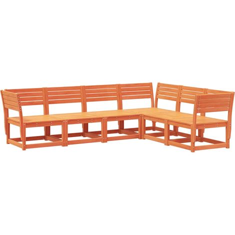 Maison Exclusive - Juego de sofás de jardín 6 pzas madera maciza (1/5)