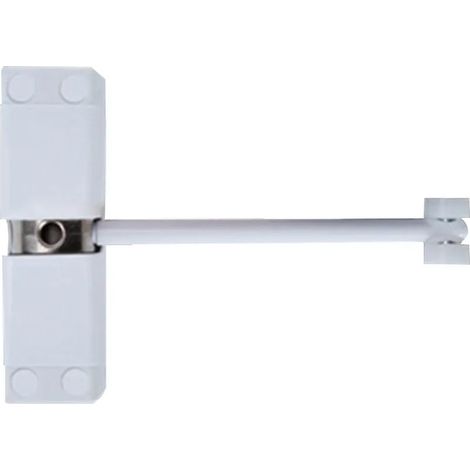 Ferme-porte de sécurité à ressort – facile à installer pour transformer les portes à charnières en portes à fermeture automatique – construction moulée sous pression, blanc (1/5)