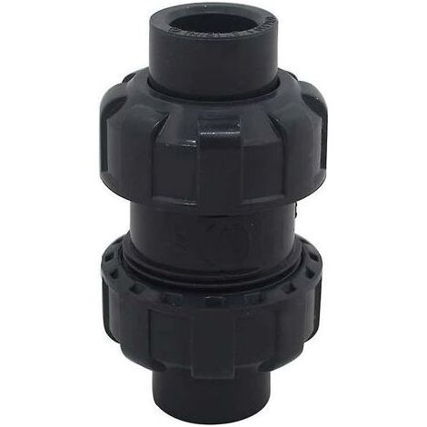 Clapet anti retour a boule 20 25 32 40 50 63mm clapet piscine clapet antiretour anti refoulement pvc vanne soupape anti retour (Diamètre intérieur 50mm)Gris foncé (1/4)