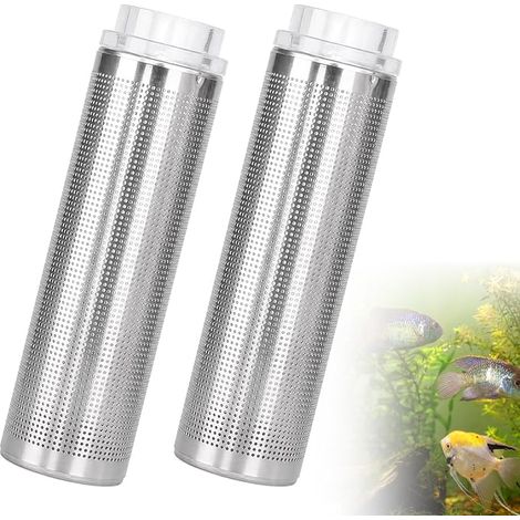 Lot de 2 filtres extérieurs pour aquarium 16 mm En acier inoxydable Pour filtre Multifonctionnel Pour protéger les poissons et les crevettes (1/4)