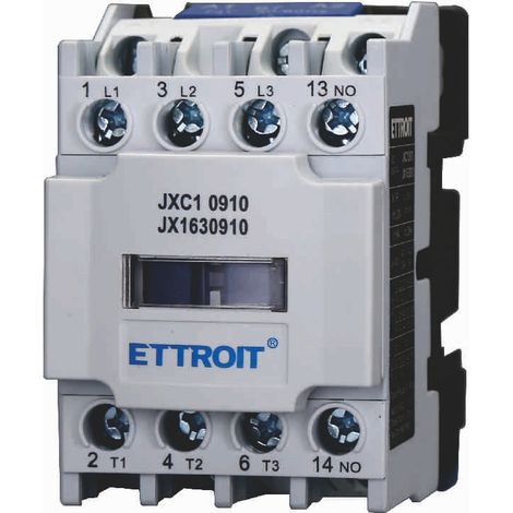 ETTROIT JX1630910 Contacteur AC 24V 50/60Hz Bobine 3P 3 pôles Normalement ouvert Ie 9A Ue 380V