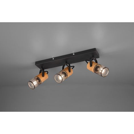 Strahler Tosh Schwarz 3xE14 Strahler Holz und Metallkäfig L44 cm Trio Lighting (1/5)