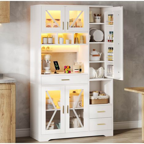 Küchenschrank mit LED und Steckdosen 105x40x185 cm OKMYHOME (1/5)