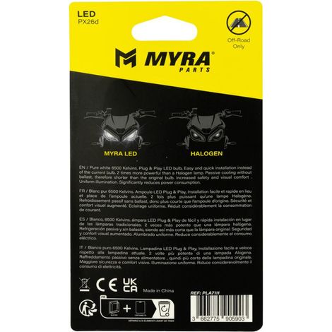 Ampoule LED Myra pour moto H7 9-32V 16W Neuf
