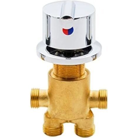Badewannenarmatur, Duscharmatur, Badezimmerarmatur, Warm- und Kaltwasserarmatur, Mischbatterie aus massivem Messing, Locharmatur, Blattgriff