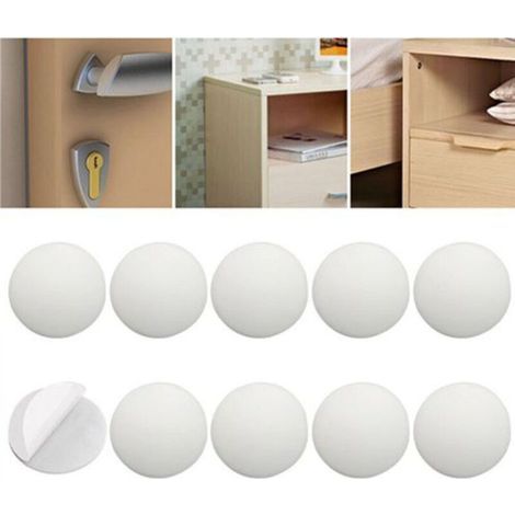 lot de 12 Mur Protecteurs Poignée de porte garde tampon Bouchon Stop Pare-chocs 40mm diamètre du papier peint - amortisseur de choc Blanc (1/5)