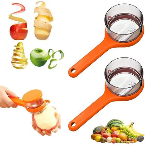 Pelador de frutas especial para cocina,con caja de almacenamiento,mango antideslizante y cuchilla de acero inoxidable de doble filo (1/5)