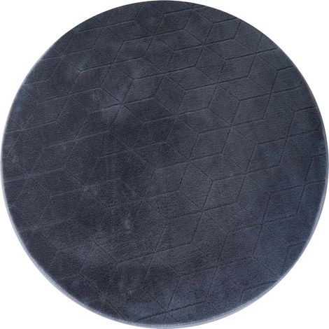 Alfombra redonda de felpa 3D con forma de conejo de STRADO, suave como un conejo, antideslizante, 140 g/m², gris.
