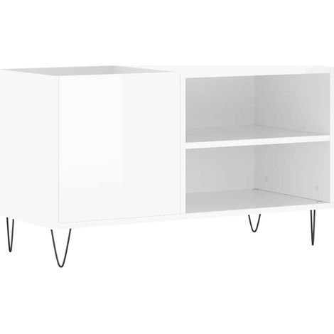 Maison Exclusive - Mobile Porta DiscBianco Lucido 85x38x48 cm Legno Multistrato