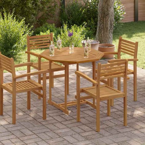 Table Top 90x90x2.5 cm Octagonal Solid Wood Teak vidaXL (1/5)