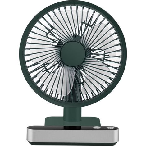Ventilateur de bureau miniature ultra silencieux avec affichage numérique et fonction de secouage de tête, chargement USB pratique. (1/5)