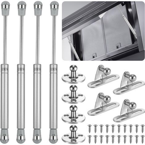 4 Pièces Verin Hydraulique 200N/20KG, Vérins Gaz Hydrauliques Avec Vis, Verin Placard, Meuble Ressort Amortisseurs Gaz pour Levage de Porte Armoire Meuble Cuisine (1/5)