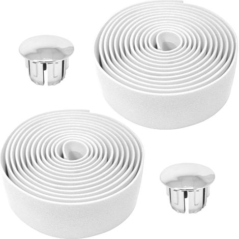 cyclingcolors 2x Nastro Manubrio Bicicletta Da Corsa Schiuma EVA Universale Strada Striscia di collaCiclismo, bianco (1/4)