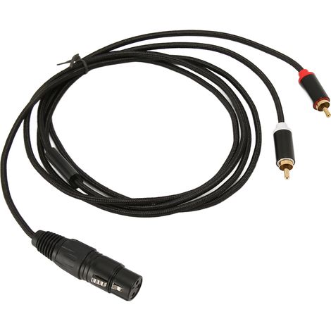 Câble XLR vers double RCA femelle-mâle, faible perte, silencieux, répartiteur en Y, duplicateur, fil stéréo, cordon d'interconnexion 1 m / 3,3 pi (1/5)