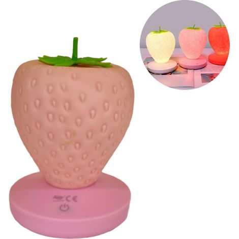 LAMPE DE CHEVET LED EN SILICONE FRAISE POUR ENFANTS, USB TE-B0308