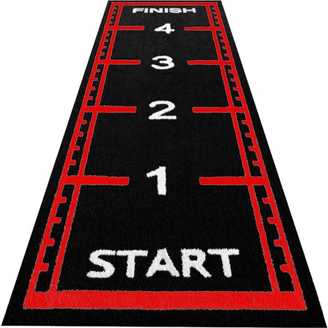Pista sprint in erba artificiale - 5 x 1,5 metri - Nero / Rosso - 17 mm