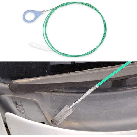 Strumento per la pulizia dello scarico del tettuccio apribile, spazzola flessibile lunga 2 m, pulizia perfetta del tubo per tettuccio apribile dell'auto, tergicristallo