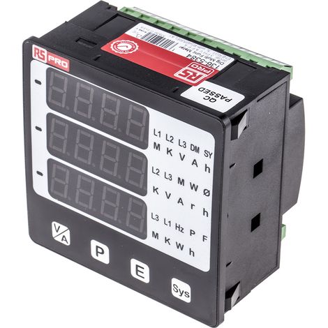 Indicateur numérique multifonction RS PRO, LED, 4 digits ( Prix pour 1 ) (1/3)