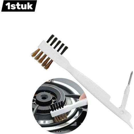 brosse de nettoyage 3 en 1 pour four, plaques de cuisson et accessoires de cuisine - blanche (1/3)