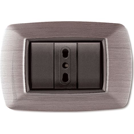 PLACCA LIFE LIVING PLAST ACCIAIO SATINATO 3P- ELETTROCANALI- 10,0 pz