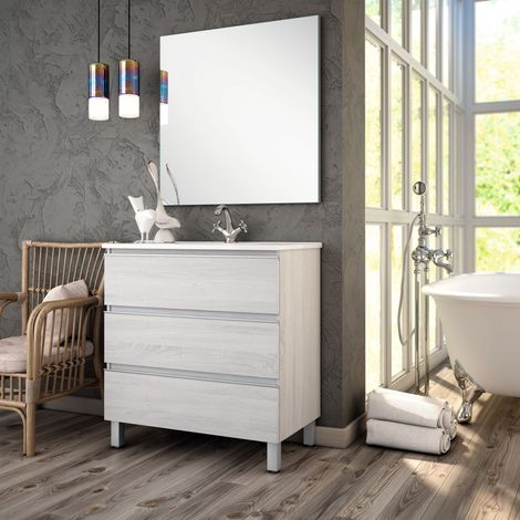 BATHME MADISON TOP Conjunto Completo Mueble 3 Cajones Hibernian - Medida: 60 cm - ref: CNB185HH+SA.LIECO6146+CNB20G