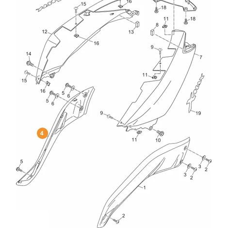 Yamaha 37P-F1726-00-P0 Copertura laterale capsula (destra) X-Max 125 '10/13