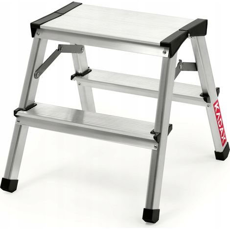 KADAX Trittleiter, Klappleiter aus Aluminium bis 125 kg, 2 Stufen