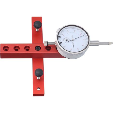 Système d'alignement d'outils d'atelier avec comparateur à cadran pour scie circulaire et étalonnage de machines. (1/5)