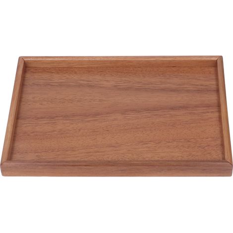 Plateau de Service en Bambou, Plateau en Bambou Multifonctionnel Portable Rectangulaire pour Salle de Bain (Grande taille). (1/5)