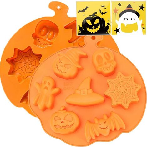 Silikonformen zum Backen für Halloween, Silikonformen für Schokolade, Fondant, Bonbons, Harz, Seife, (1/5)