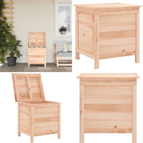 Boîte de rangement de jardin 50x49x56,5 cm bois massif de sapin - Boîte De Rangement Jardin - Coffre De Jardin - Rangement Extérieur - Meuble De Jardin - Bois Massif - Home & Living