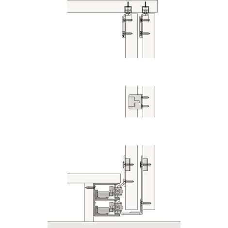 HAWA Combino 50 H MS - Beschlägegarnitur 1400 x 2600 x 25, 2 türig, Stahl