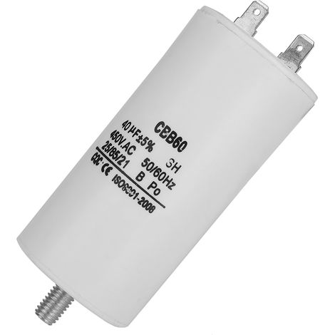 Condensateur de pompe à eau CBB60 450 V 40 µF pour lave-linge 50/60 Hz