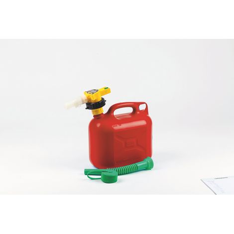 Benzinkanister + NO-SPILL Fassungsvermögen 5,00 Liter Farbe rot (1/2)
