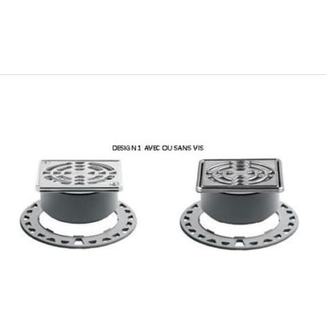 Schluter – Grille sans vis 100x100mm – Cadre inox brossé pour évacuation douche à l'italienne – Réglage en hauteur et latéral