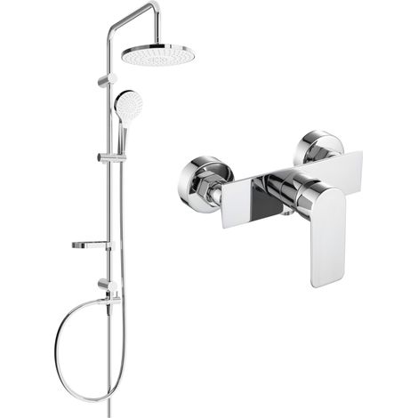 Mexen Erik set doccia esterno con soffione e rubinetto doccia Alfa, cromo - 745740205-00 (1/3)