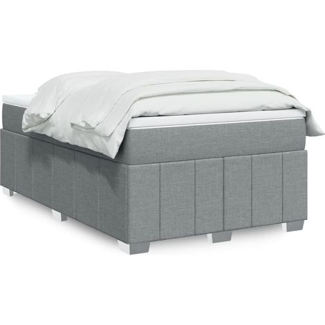 Cama box spring con colchón tela gris claro 120x190 cm vidaXL (1/5)