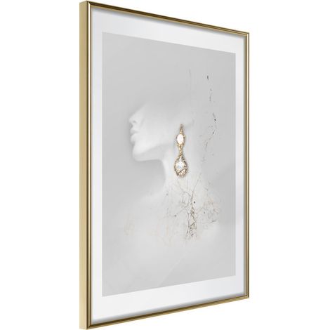 Affiche Murale Encadrée "Jewelry is the Best Gift" 40 x 60 cm Or (1/2)