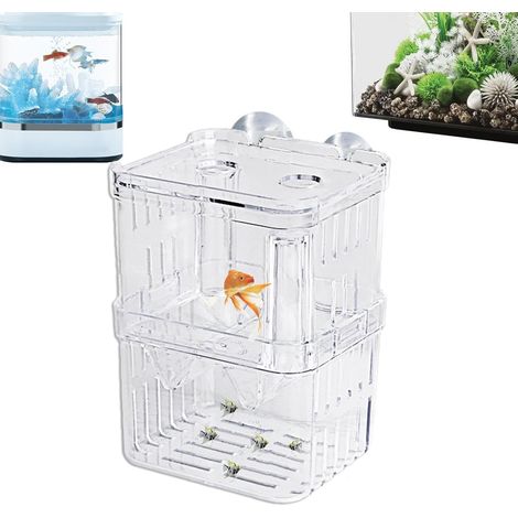 1 Boîte D'élevage,Acrylique,Flottante,Ventouses,Aquarium,Betta,Guppy,Crevettes (1/5)