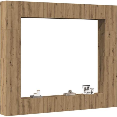 Mueble para TV de pared madera contrachapada artesanal 8 piezas vidaXL (1/5)