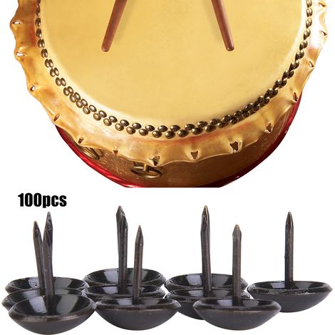 100 Clous de Rembourrage Rétro à Tête Ronde Épaisse, Accessoires de Décoration pour Meubles 16x20mm (1/5)