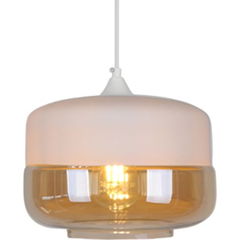 Lampe À Suspension Rétro Vintage Plafonnier En Verre Suspension Luminaire Moderne Blanc Pour Salon, Loft, Cuisine