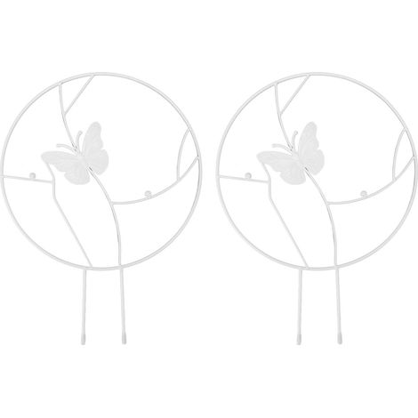 de 2 supports pour plantes grimpantes en fer structure ronde (1/4)