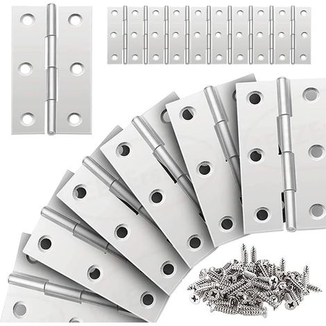 20 Pièces Charniere Inox Charniere Porte Placard Pliant Plate Charnière 66 38mm pour La Maison Meubles Matériel Armoire Garde Porte Tiroir avec Vis (1/5)