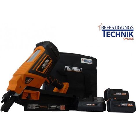 Freeman Akku Streifennagler LD3490 50-90mm 2x4,0Ah für 34° Nägel Paslode IM90Xi"-"EN15180